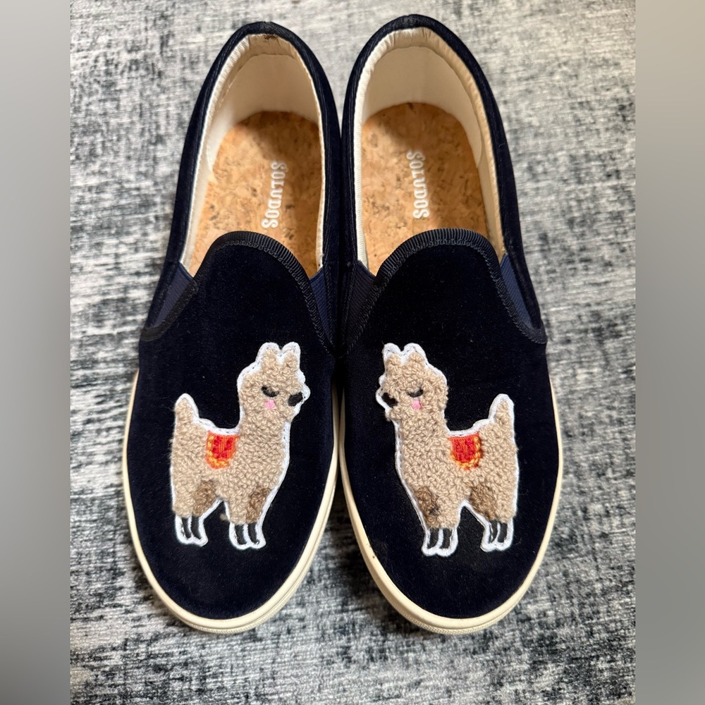 Soludos Navy Llama Slippers Shoes